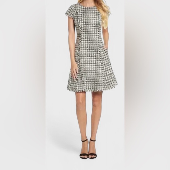 Eliza J Dresses & Skirts - Eliza J Black and White Tweed Fit and Flare Dress, EUC, size 8P